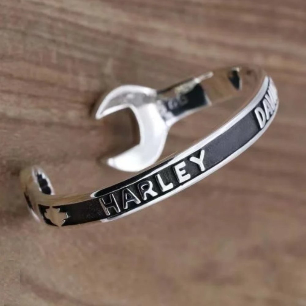 Harley Davidson HD Wristband Biker Bracelet Riders H-D Script Cuff Brace… - Picture 3 of 7